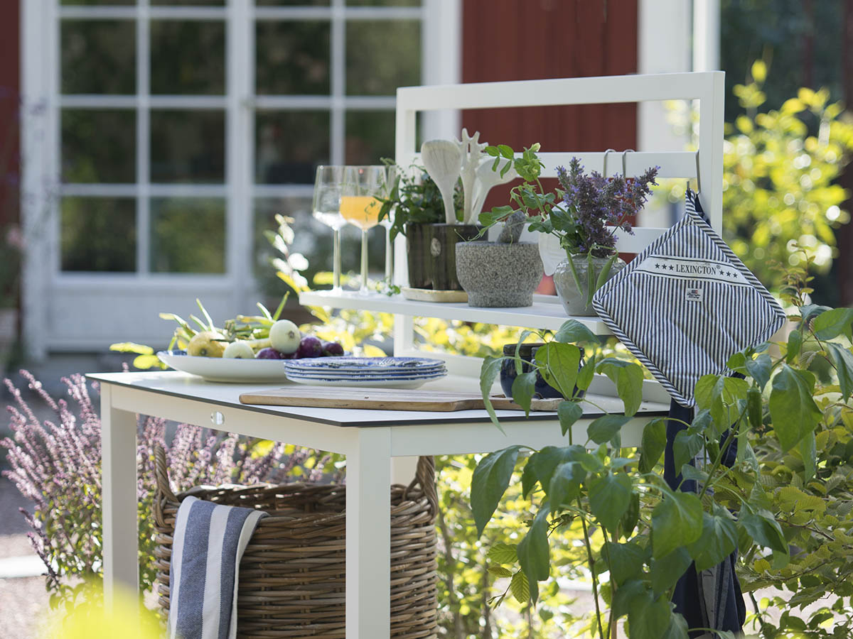 ÅMINNE UTEKÖK/ARBETSBÄNK KOMPLETT VIT ALUMINIUM