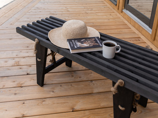 Ecobench 120 Cm Al Svart Oljad
