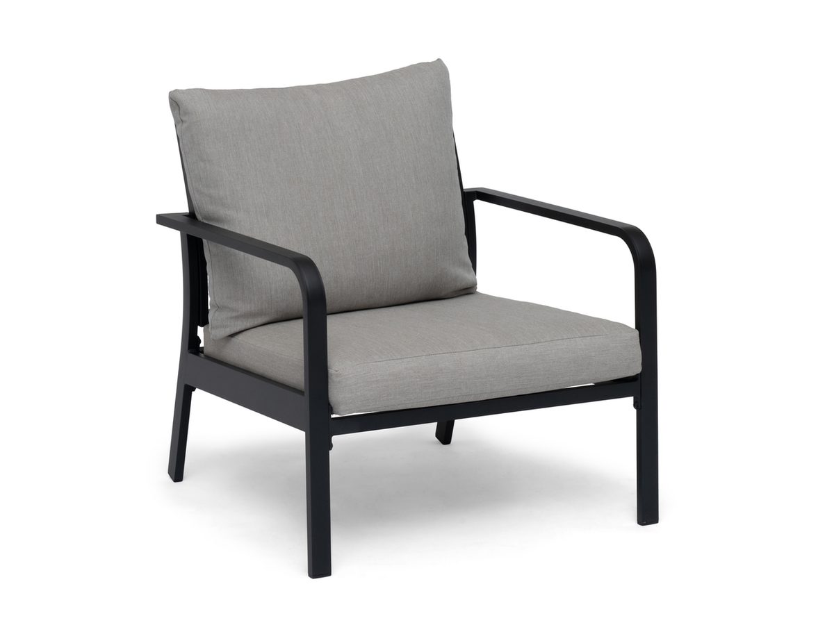 HÅNGER CHAIR BLACK FRAME CUSHIONS GRAY-BEIGE