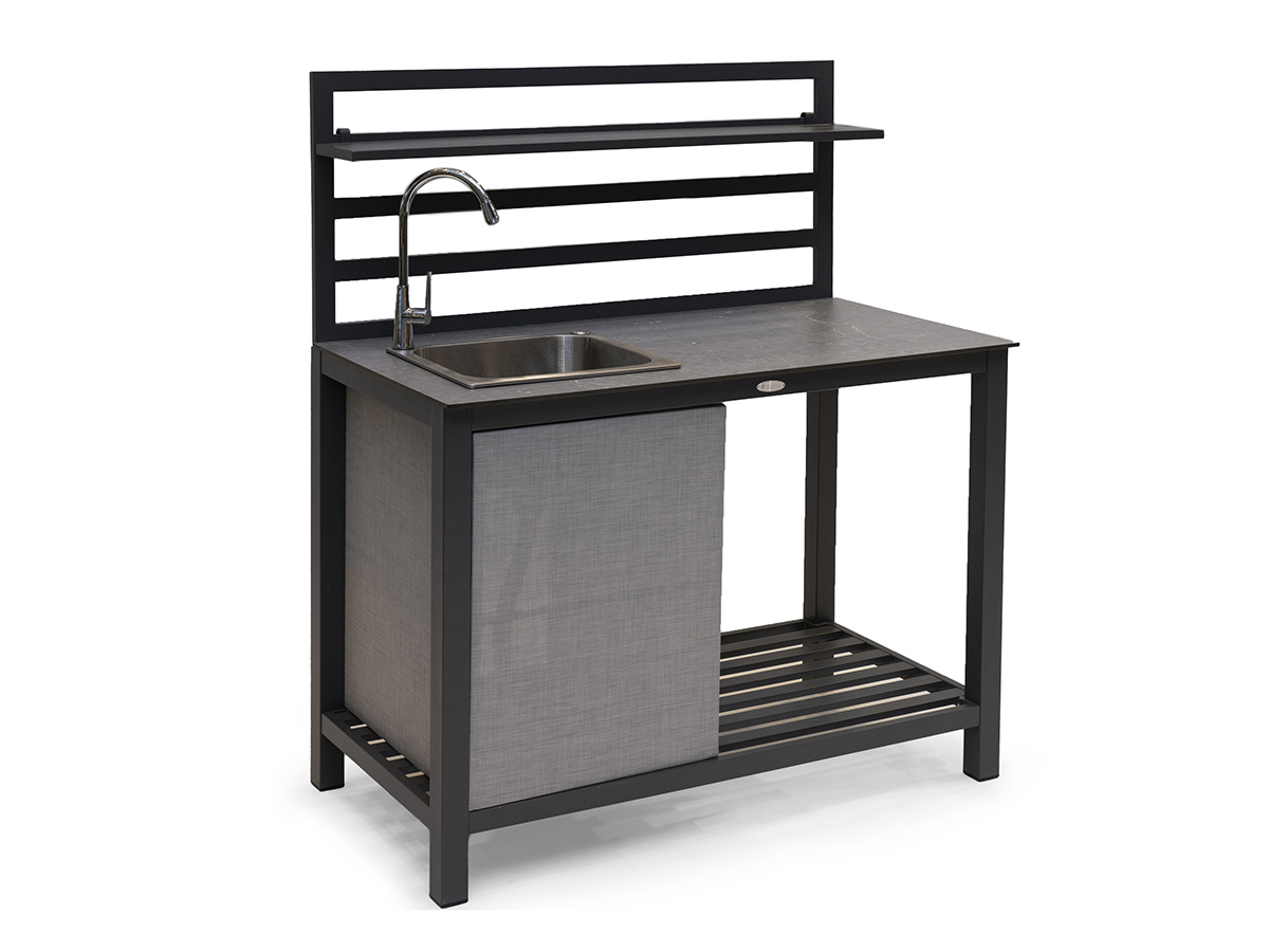 ÅMINNE OUTDOOR KITCHEN SET GREY ALUMINIUM