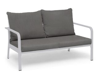 Hånger Soffa Vit Ram Dynor Gråbeige