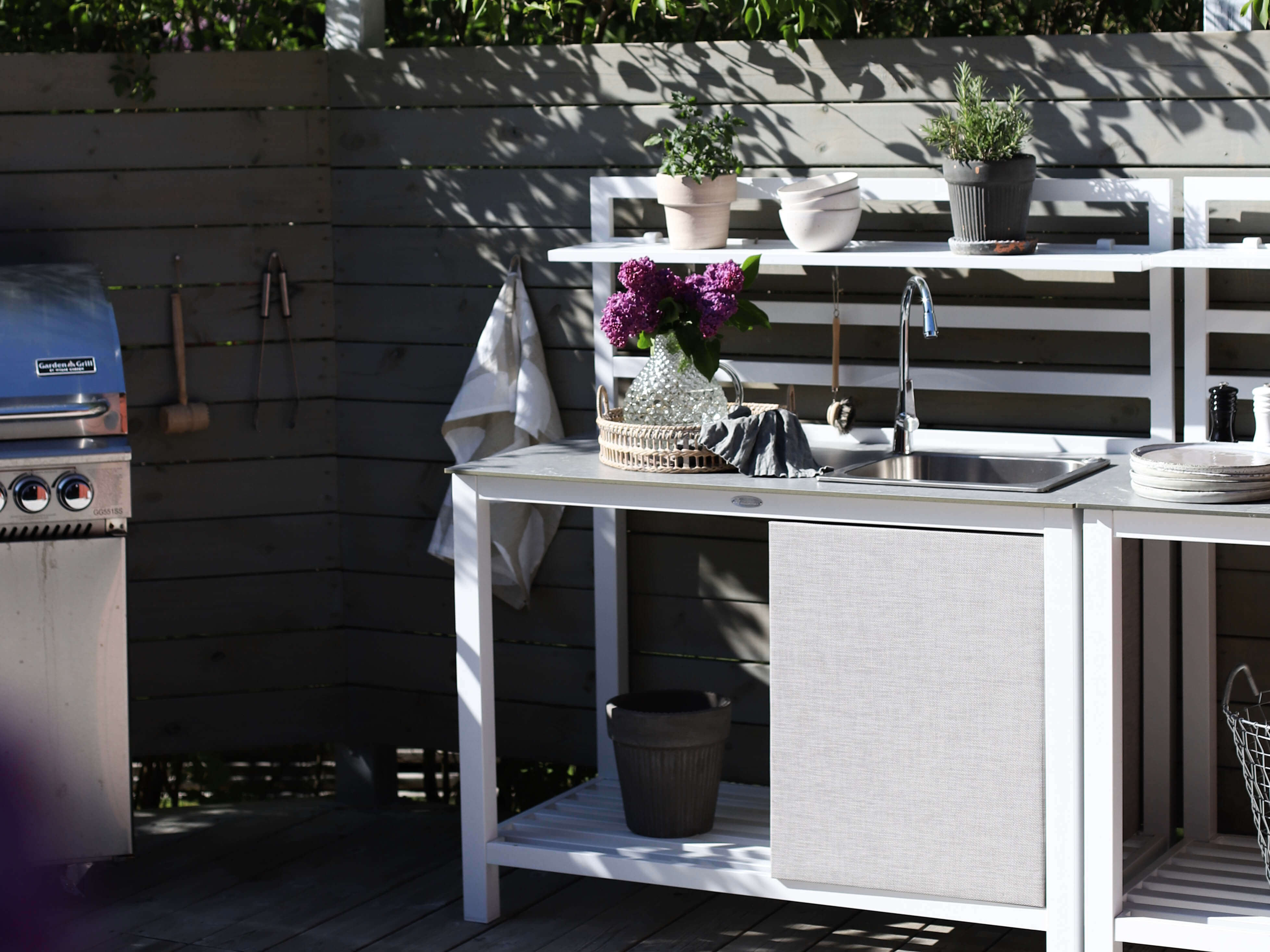 ÅMINNE OUTDOOR KITCHEN SET WHITE ALUMINIUM