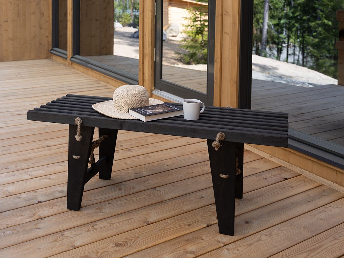 ECOBENCH 120 CM ALDER BLACK OILED