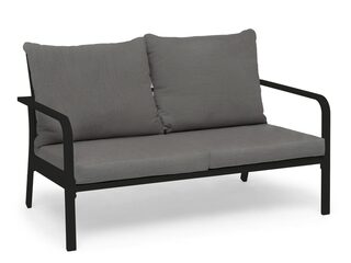 Hånger Soffa Svart Ram Dynor Gråbeige