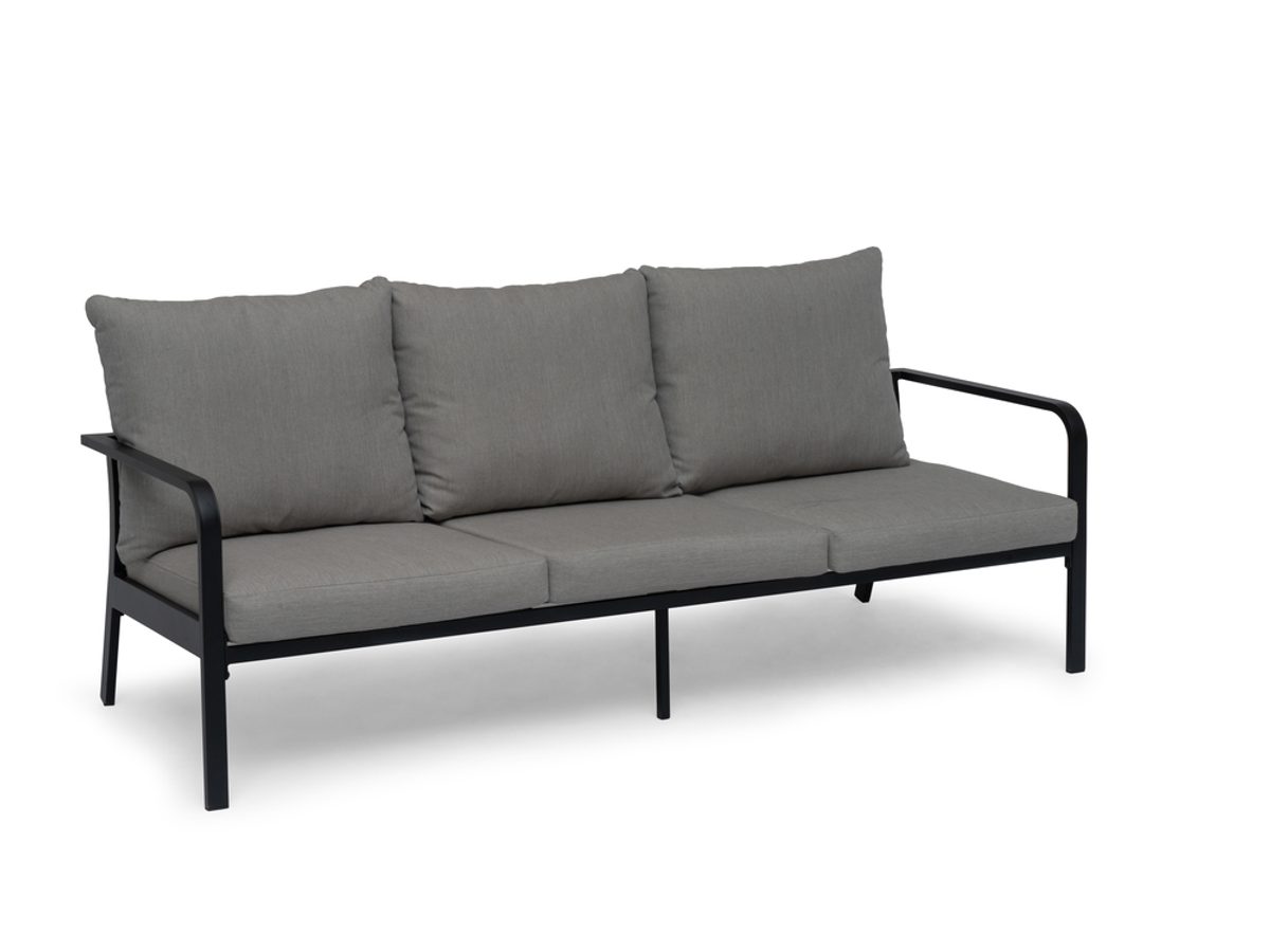 HÅNGER SOFA BLACK FRAME CUSHIONS GRAY-BEIGE