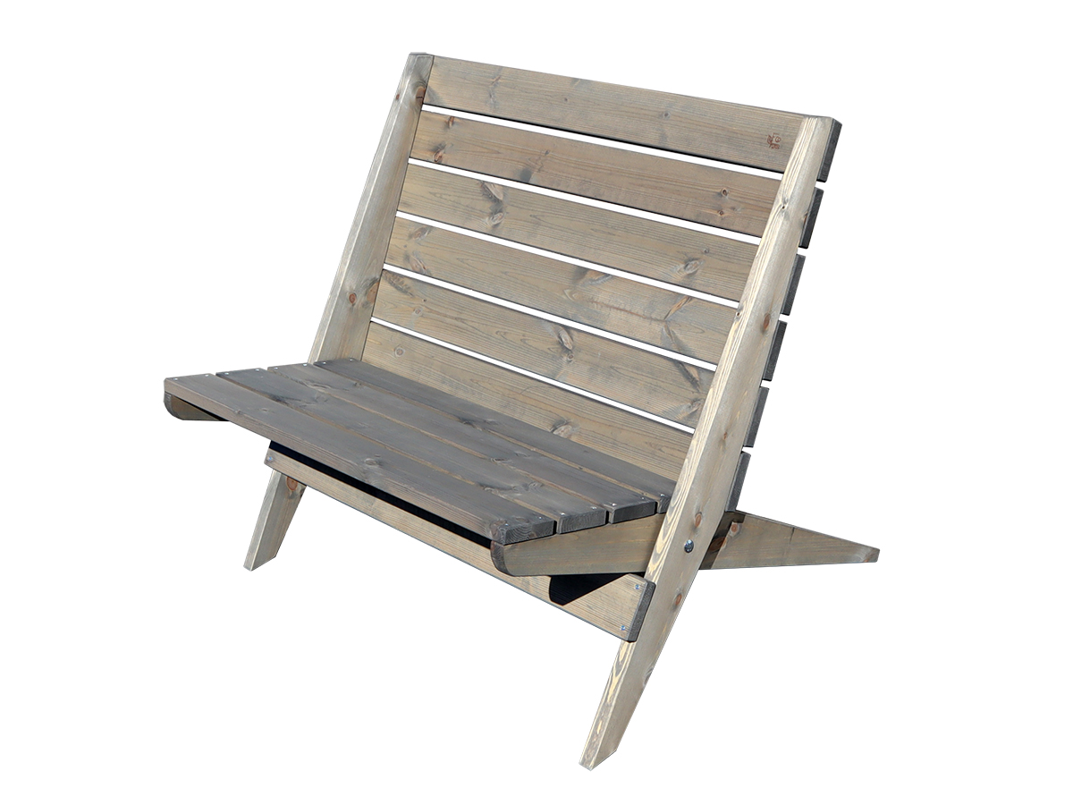 ECO DOUBLE GRANNY CHAIR PINE GRAY OILED