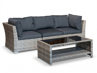 WISCONSIN 3SITS SOFFA GRANIT, INKL BORD 110CM