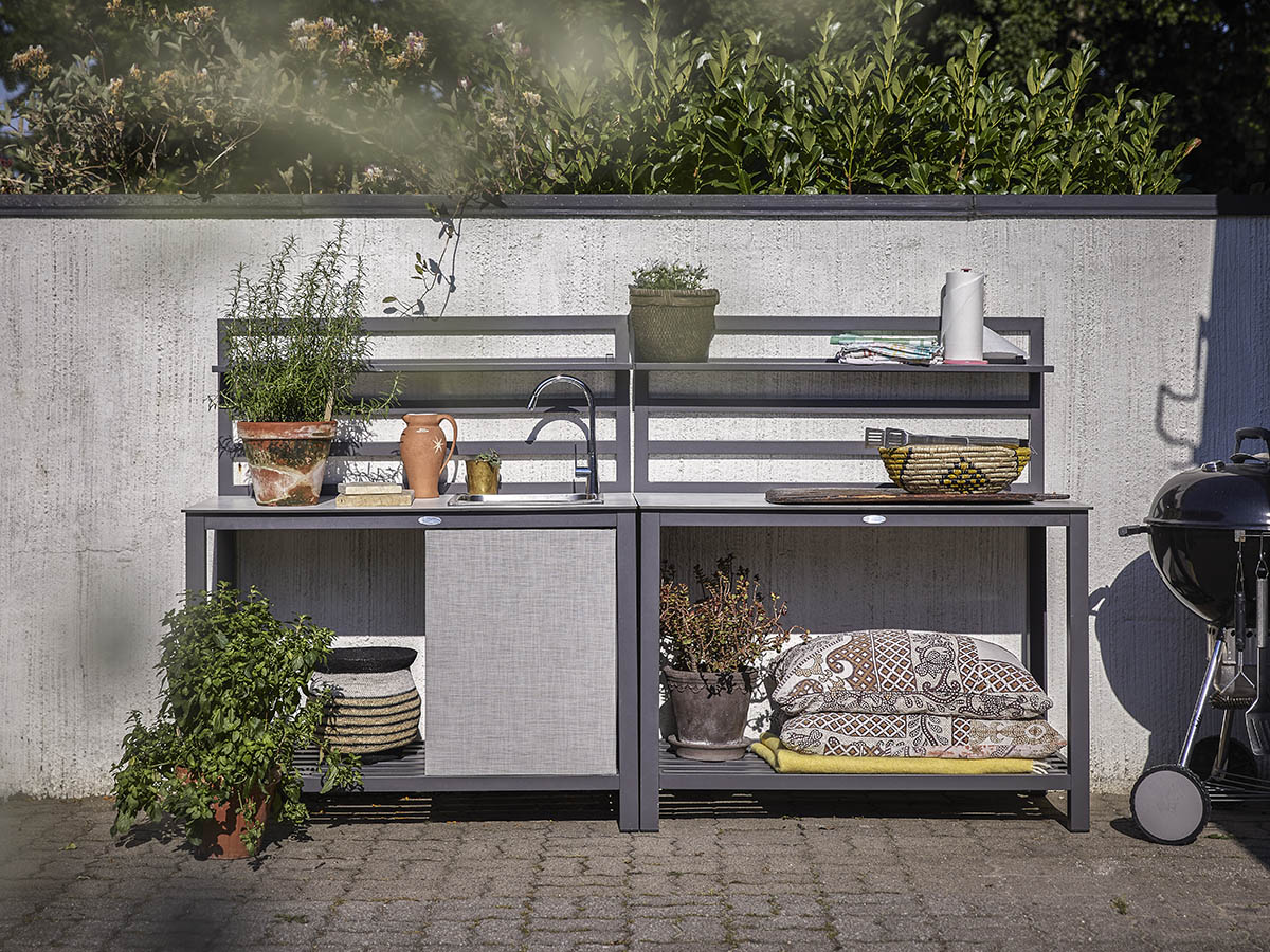 ÅMINNE OUTDOOR KITCHEN WORKBENCH GREY ALUMINIUM
