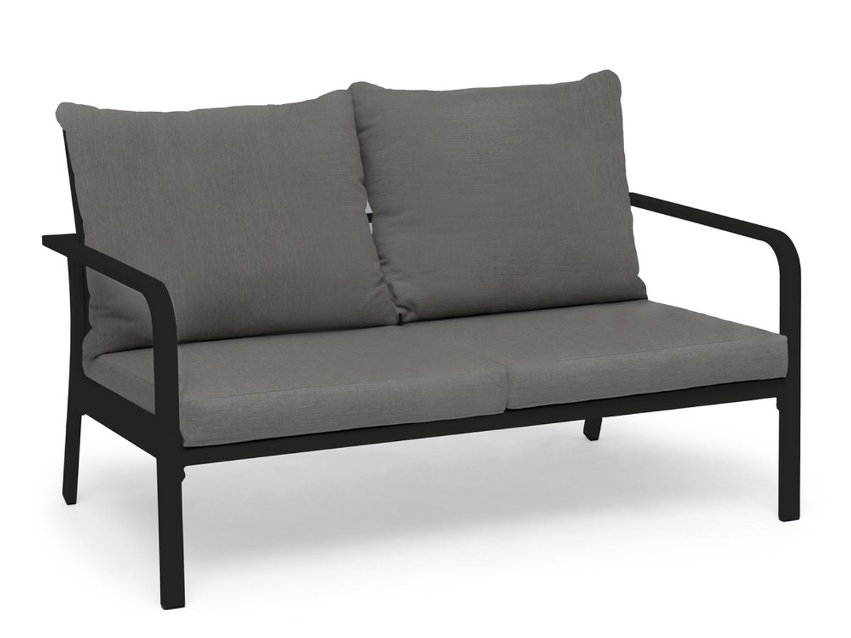 HÅNGER SOFA BLACK FRAME CUSHIONS GRAY-BEIGE
