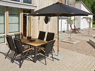 Lyxparasoll Trä 335 Cm