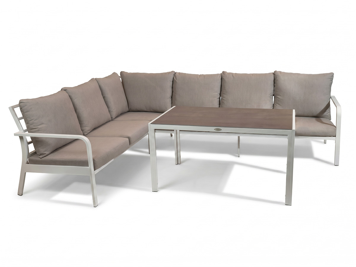 HÅNGER HÖRNSOFFA VIT INKL. BORD 63CM