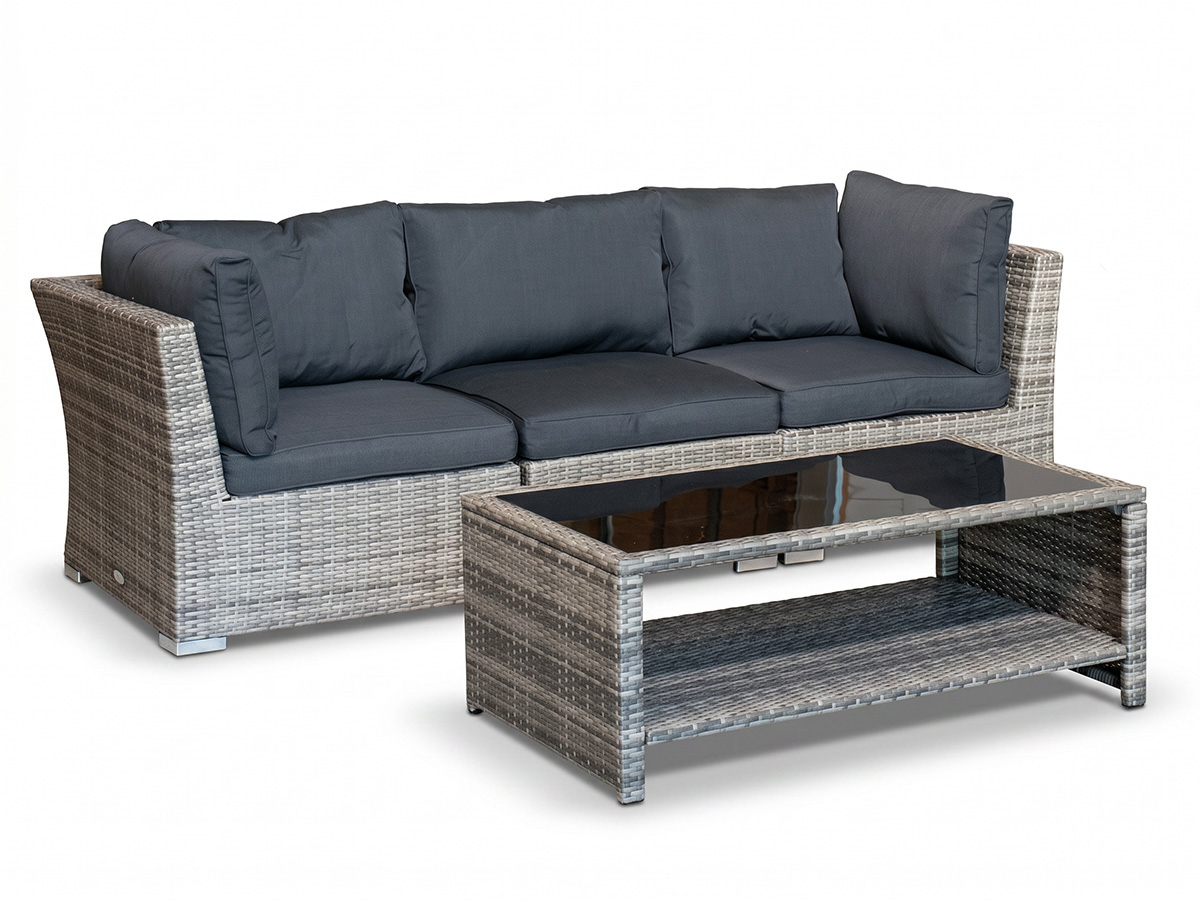 WISCONSIN 3SITS SOFFA GRANIT, INKL BORD 110CM